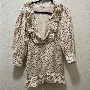 Verge Girl Cream and Brown Floral Dress